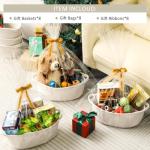 8 Pack Woven Gift Baskets with Ribbons