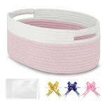 Light Pink Woven Basket for Gift or Storage
