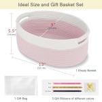 Light Pink Woven Basket for Gift or Storage