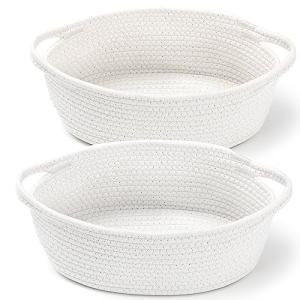 Woven Gift Baskets with Ribbons - Set of 2