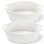 Woven Gift Baskets with Ribbons - Set of 2