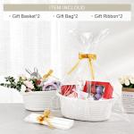 Woven Gift Baskets with Ribbons - Set of 2