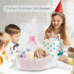 Light Pink Woven Basket with Gift Bags and Ribbons