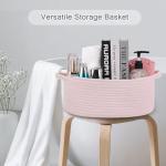 Light Pink Woven Basket with Gift Bags and Ribbons