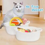 White Woven Gift Basket with Handles 30.5 x 20.3 cm