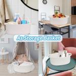 White Woven Gift Basket with Handles 30.5 x 20.3 cm