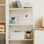 White Woven Gift Basket with Handles 30.5 x 20.3 cm