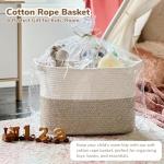 Woven Cotton Rope Storage Basket with Handles