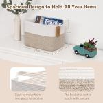 Woven Cotton Rope Storage Basket with Handles