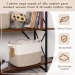 Woven Cotton Rope Storage Basket with Handles