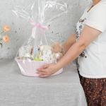 Adorable Pink Woven Baby Gift Basket