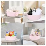 Adorable Pink Woven Baby Gift Basket