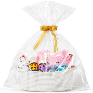 Charming Woven Gift Basket with Ribbons