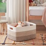 Gradient Yellow Woven Basket for Blankets & Toys