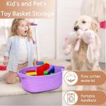 Purple Cotton Basket for Baby and Pet Toys