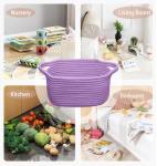 Purple Cotton Basket for Baby and Pet Toys