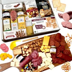 Gourmet Meat and Cheese Gift Basket Bundle
