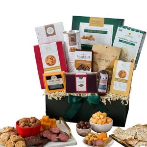 Gourmet Snack Basket: Meat, Cheese, Cookies, and More