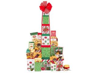 Winter Cheer Wine Basket Gift Tower