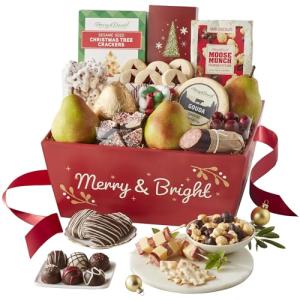 Harry & David Christmas Wine & Cheese Basket