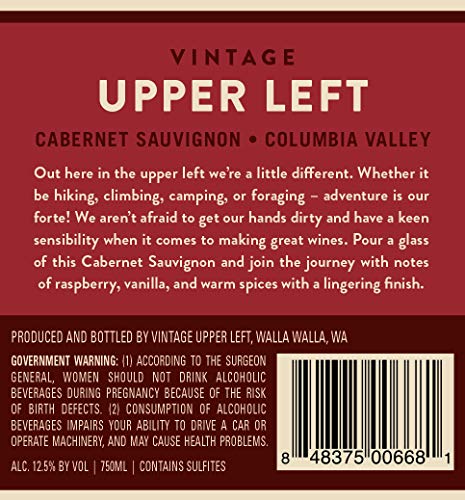 Upper Left Cabernet Sauvignon Red Wine 750 mL