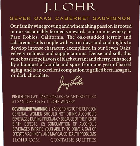J. Lohr Estates Seven Oaks Cabernet Sauvignon 750 mL