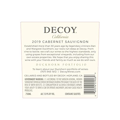 Duckhorn Decoy Sonoma Cabernet Sauvignon 2014 750ml