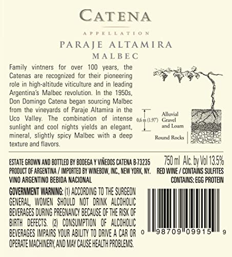 Catena Malbec Paraje Altamira 750mL Wine