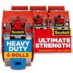 Scotch Heavy-Duty Packing Tape with Dispenser - 6 Rolls