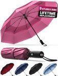 Windproof Travel Umbrella - Auto Open Close, Compact