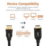 HDMI to DisplayPort Cable - 4K, 1.8m, Black