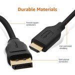 HDMI to DisplayPort Cable - 4K, 1.8m, Black