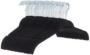 50-Pack of Black Velvet Non-Slip Hangers