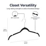50-Pack of Black Velvet Non-Slip Hangers