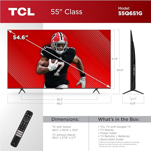 TCL 55" QLED 4K Smart TV with Google TV