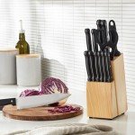 14-Piece Stainless Steel Knife Set with Block