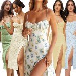 Elegant Floral Summer Beach Bodycon Dress for Women