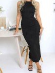 Chic Sleeveless Summer Dress with Back Split