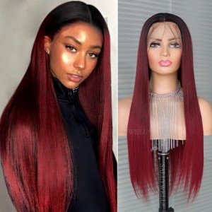 Burgundy 13x4 Straight Lace Front Wig