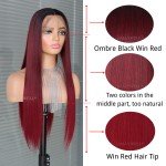 Burgundy 13x4 Straight Lace Front Wig