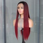 Burgundy 13x4 Straight Lace Front Wig