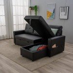 L Shaped Sofa Bed with Storage and Chaise