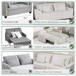YODOLLA 3-in-1 Convertible Sofa Bed for Living Room