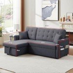 Terra Grey Pull-Out Sofa Bed with Storage