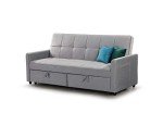 Elegant Grey Velvet 3-Seater Sofa Bed