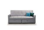 Elegant Grey Velvet 3-Seater Sofa Bed