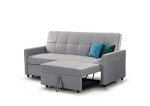 Elegant Grey Velvet 3-Seater Sofa Bed