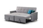 Elegant Grey Velvet 3-Seater Sofa Bed