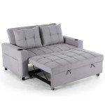 Hudson Light Grey 2-Seater Sofa Bed with Cup Holders
