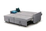 Elegant Grey Velvet 3-Seater Sofa Bed